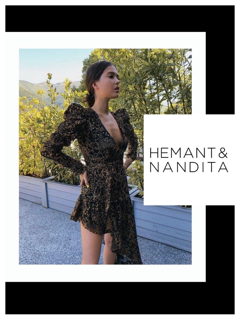 Hemant & Nandita Inara Black Shimmer Brasso Dress